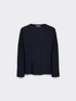Viscose blend crew neck cardigan image number 4