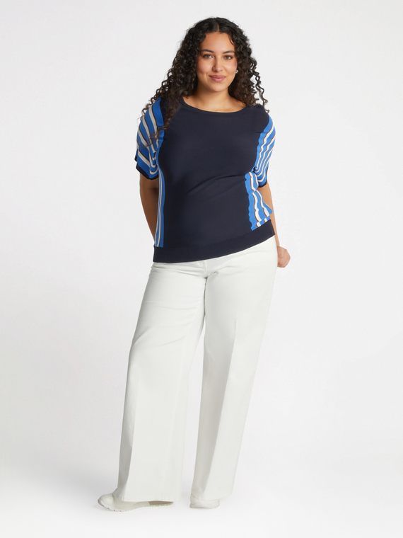 Maglia con maniche corte a righe