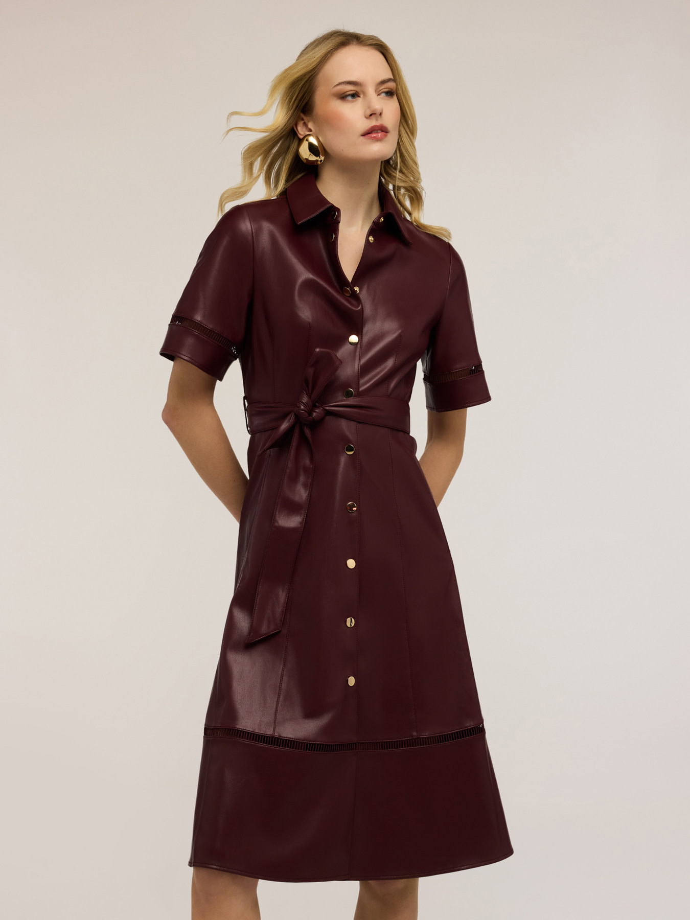 Shirtdress with openwork details image number 0