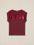 T-shirt bimaterica con paillettes image number 3