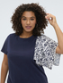 Bi-material t-shirt with printed sleeve image number 5