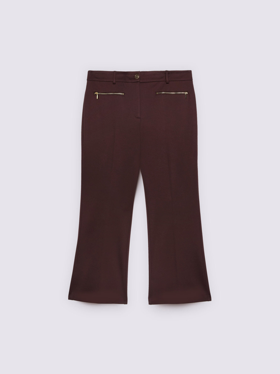 Kick flare pants in Milano stitch with zipper