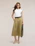 Rochie midi cu curea și fustă din poplin image number 2