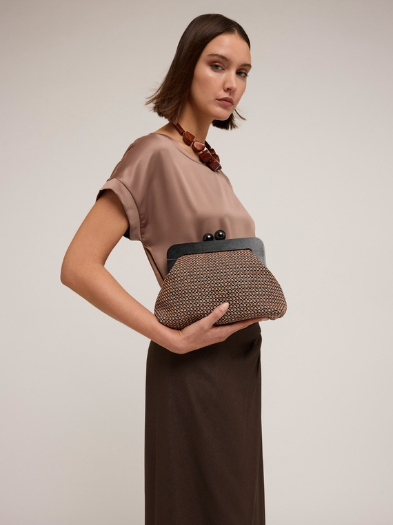 Sac pochette effet natté