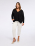 V-Ausschnitt-Cardigan mit Satin-Einsätzen image number 3