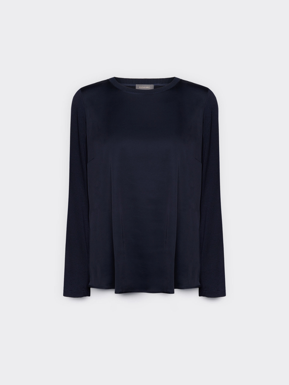 T-shirt in due tessuti