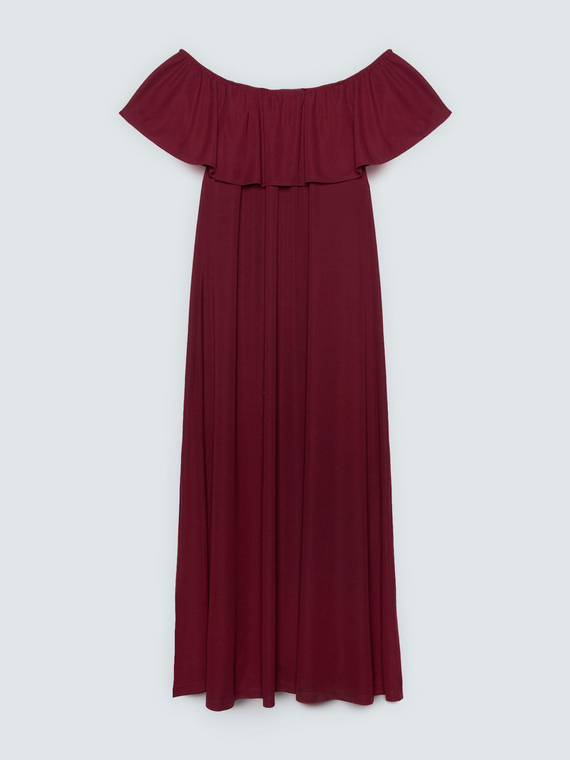 Langes Chill Off-Shoulder-Kleid mit Volant