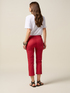 Cotton blend cropped trousers image number 1