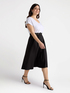 Schwarz-weißes Kleid aus zwei Materialien image number 2