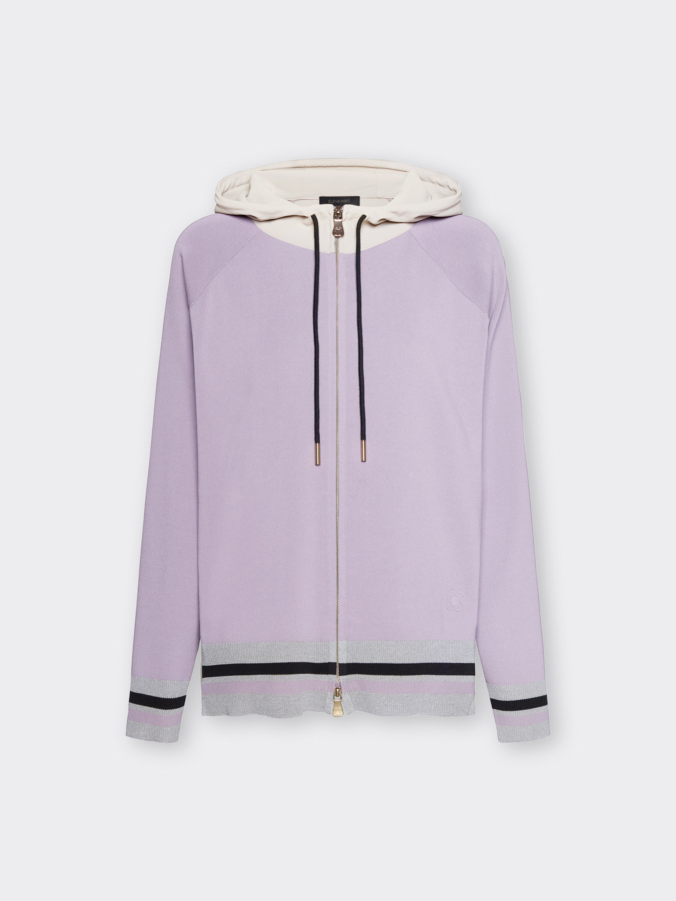 Cardigan misto viscosa con cappuccio e zip image number 4