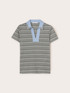T-shirt a righe con colletto ricamato con pietre image number 4