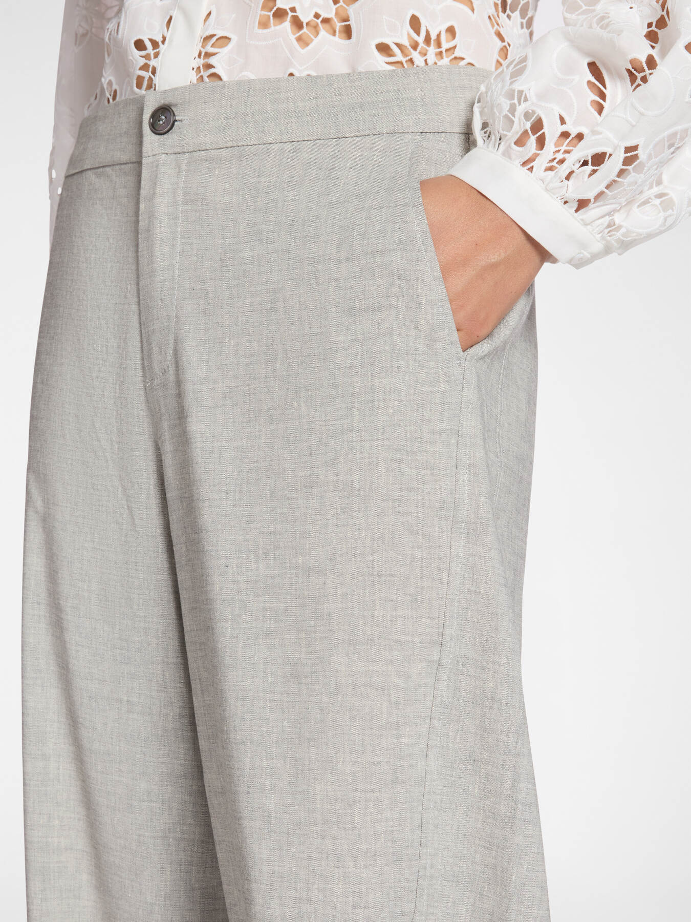 Pantaloni palazzo misto lino image number 3