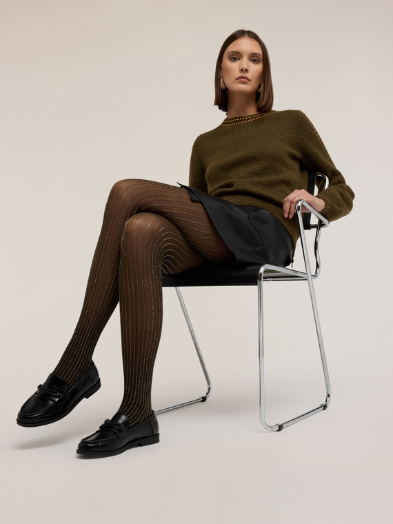 Medias veladas acanaladas con lurex