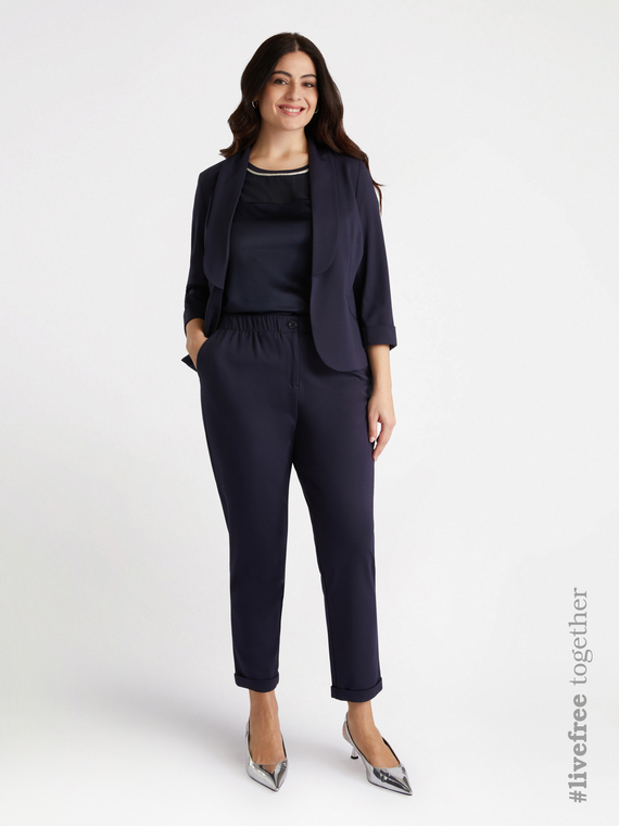 Carrot fit trousers in Milano knit fabric