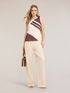 Pleated georgette top with print image number 2