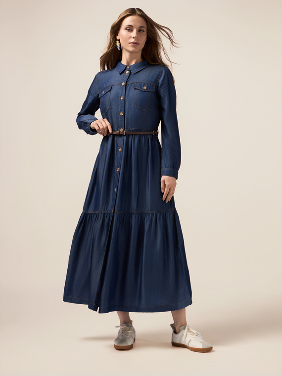 Rochie tip cămașă din tencel