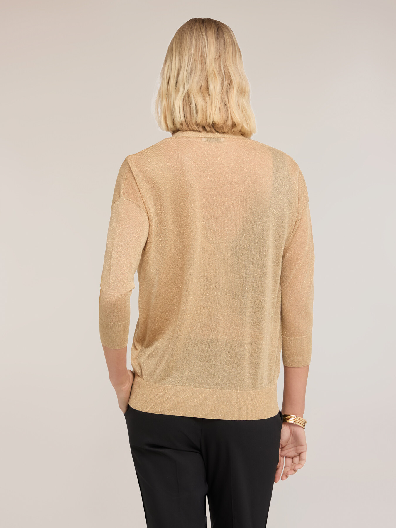 Viscose lurex blend cardigan image number 1