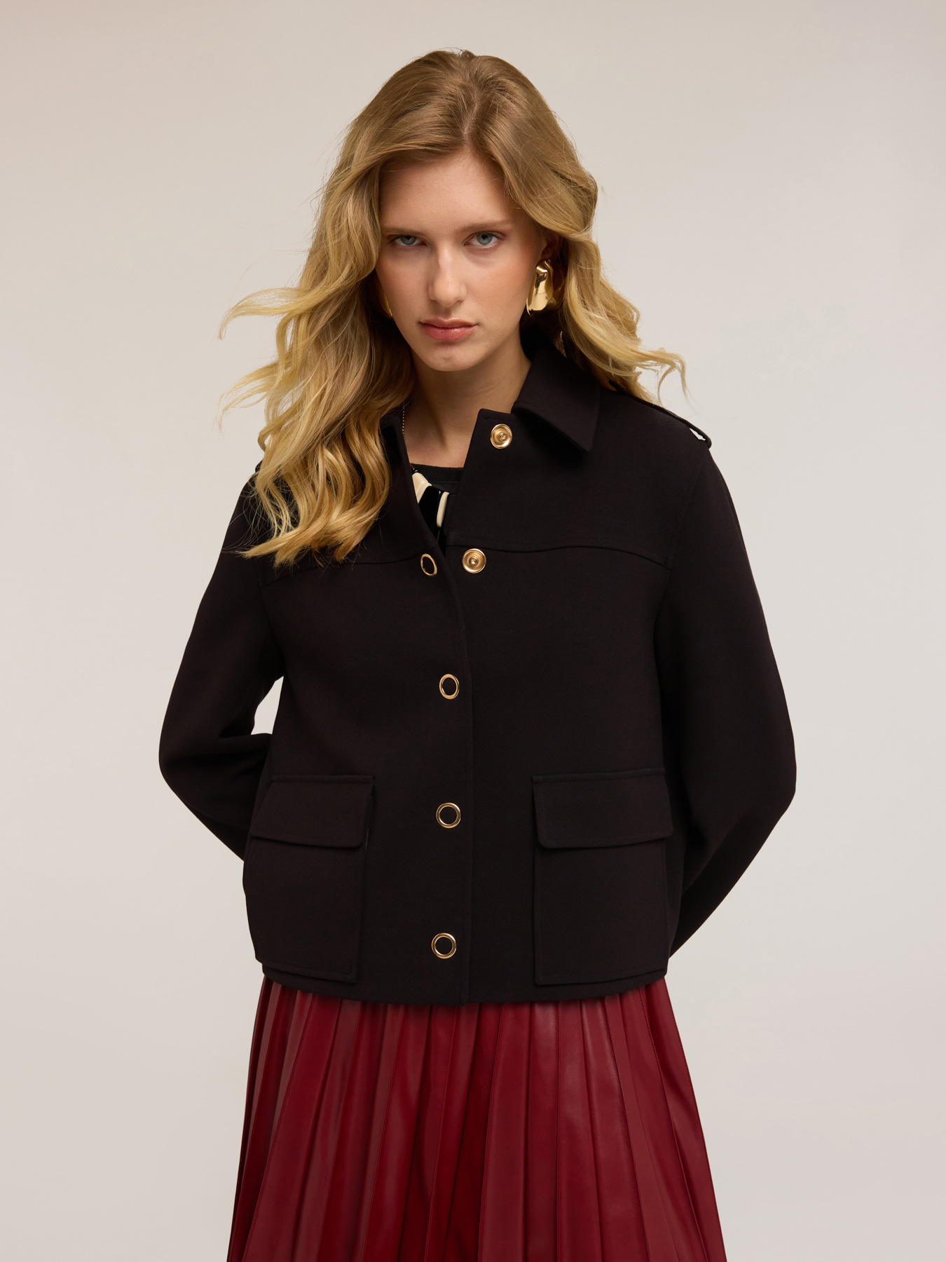 Viscose blend jacket with epaulettes image number 2