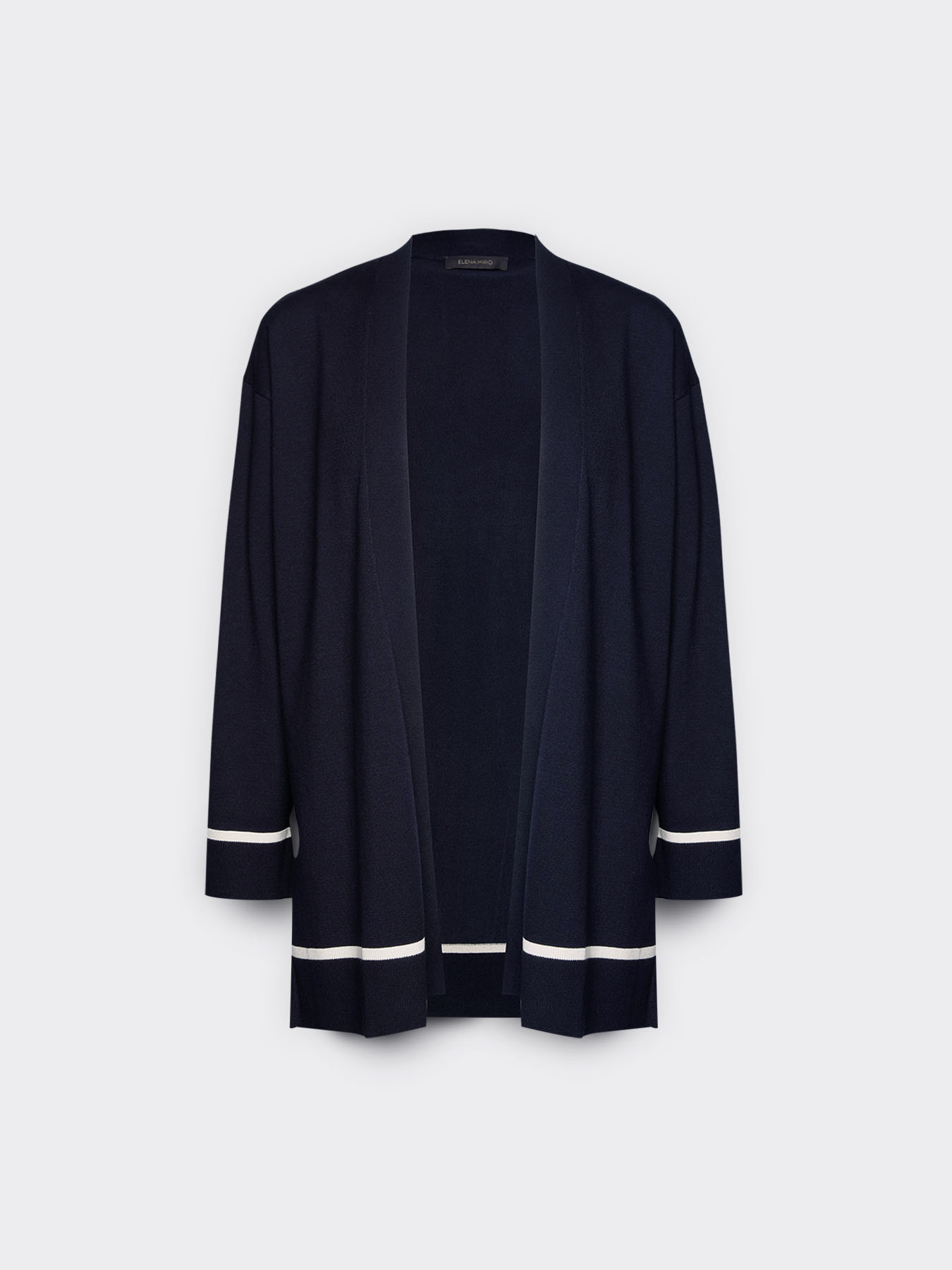 Cardigan en viscose m&eacute;lang&eacute;e avec d&eacute;tails ray&eacute;s image number 4