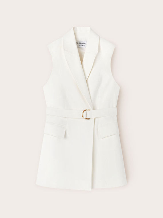 Gilet lungo con cintura