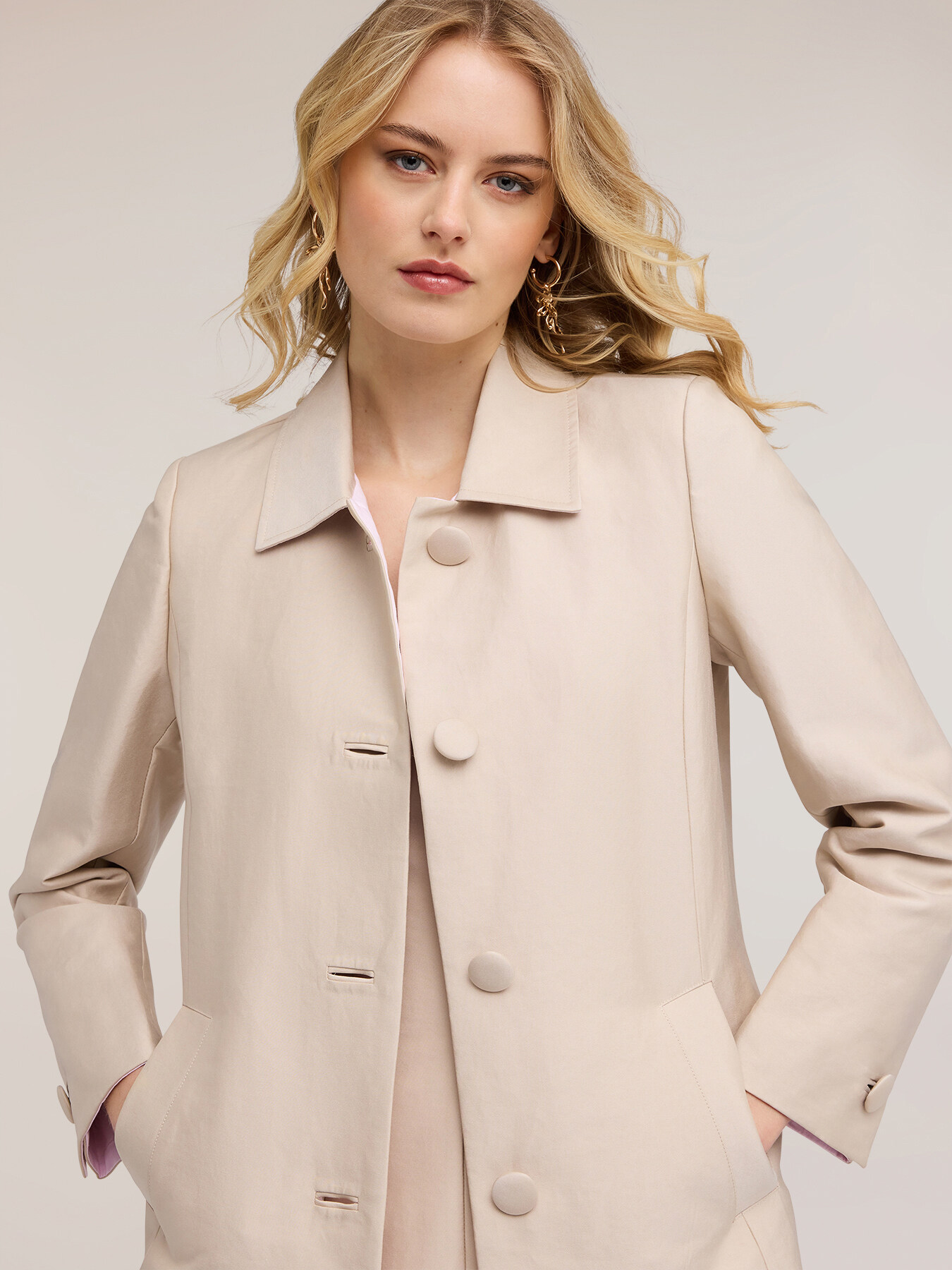 Cotton satin coat image number 3