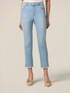 Skinny jeans with stone bleached effect and button details image number 3