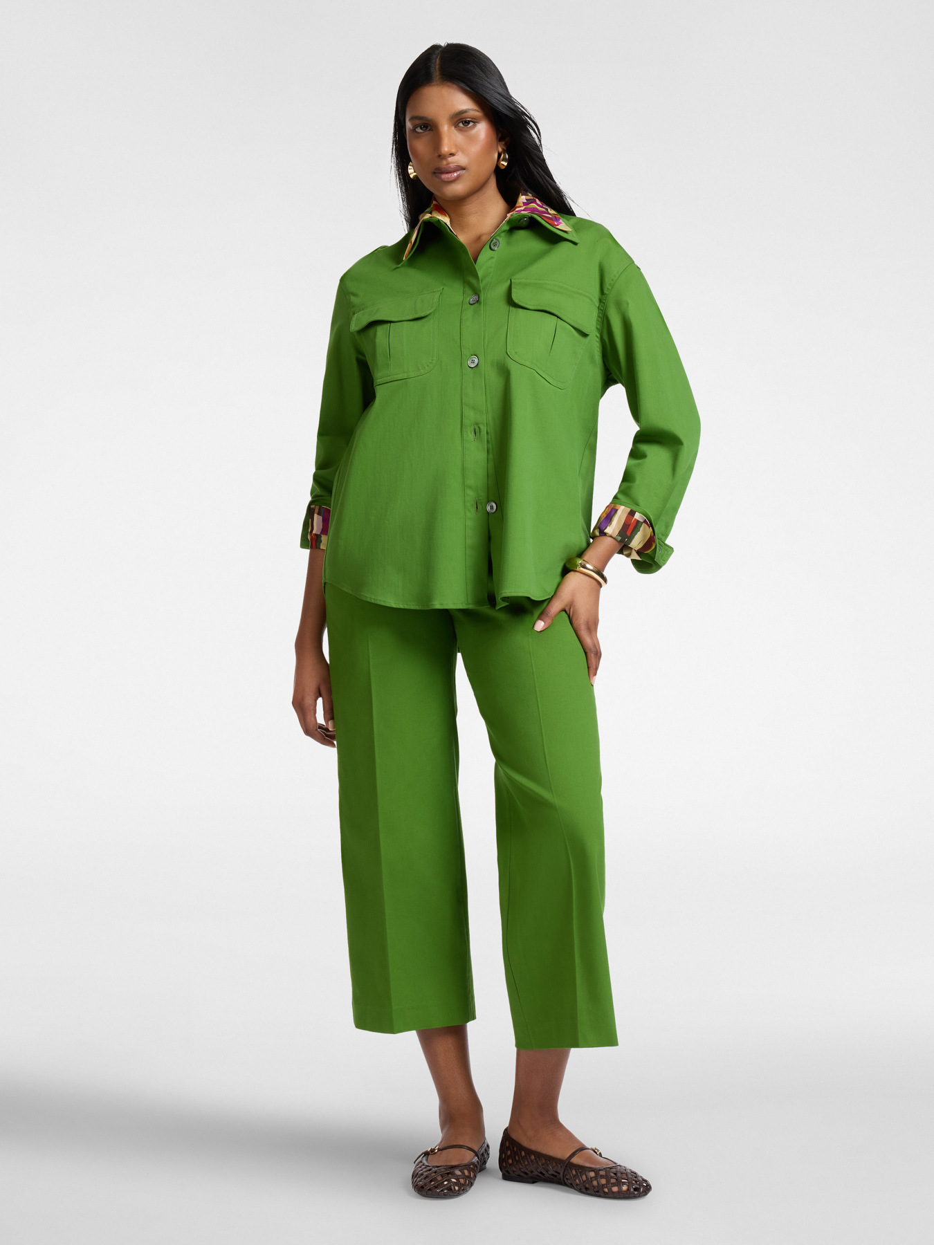 Gabardine shirt with pockets image number 2