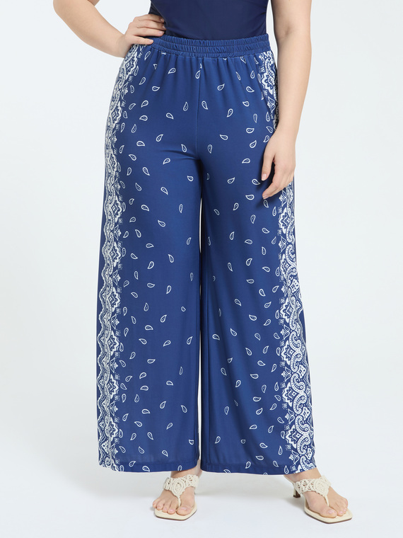 Pantalon Wide Leg imprim&eacute; bandana