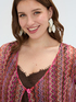Kimono corto a rayas efecto crochet image number 4
