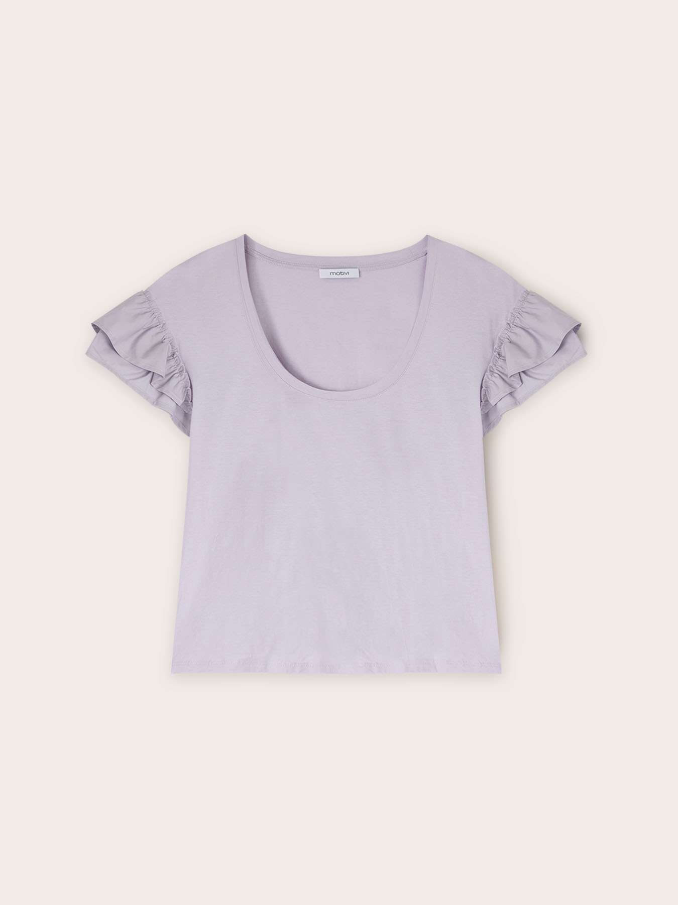 T-shirt with flounce sleeves image number 0