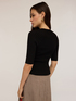 Short-sleeved ribbed knit top image number 1