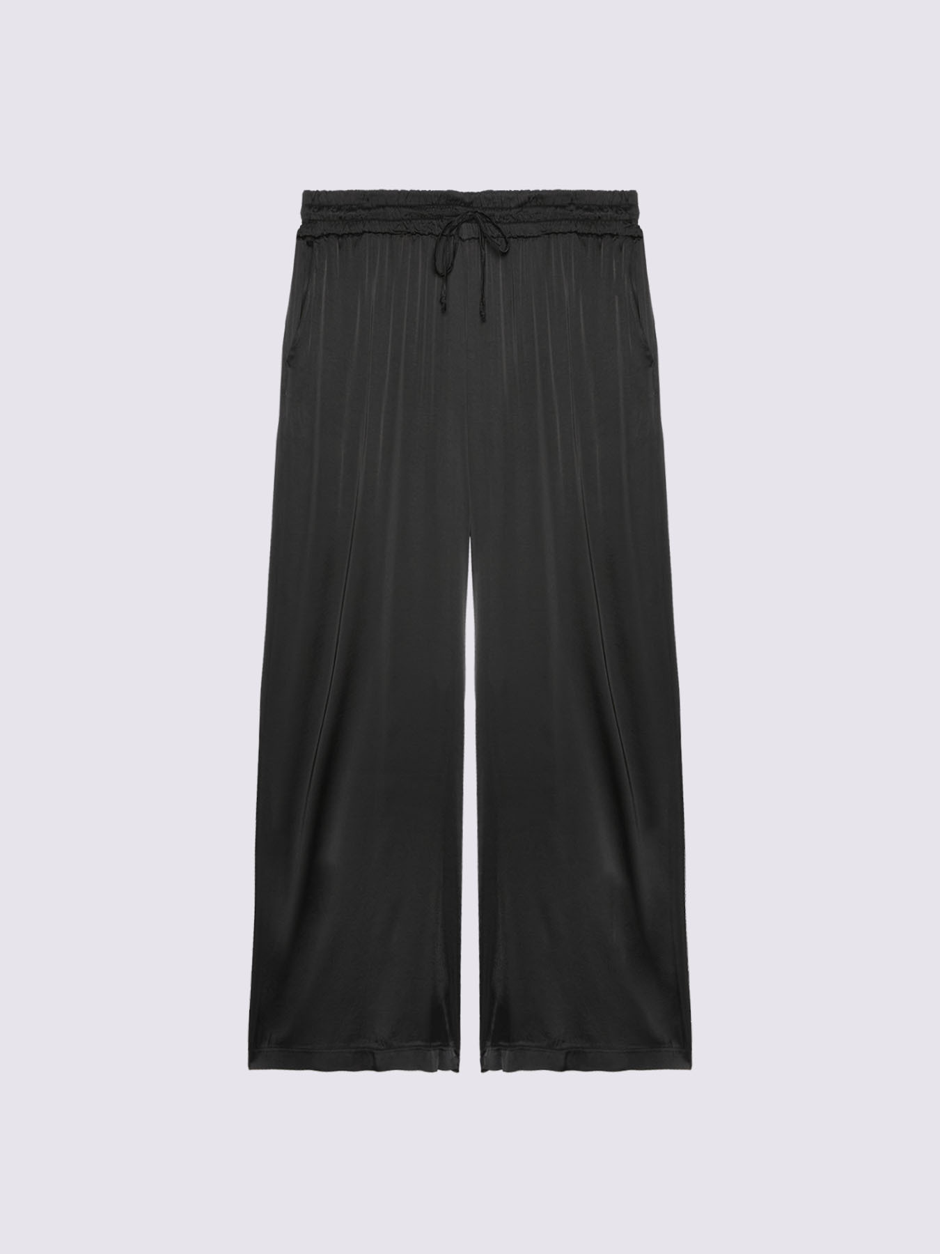Wide leg pants in stretch satin image number 4