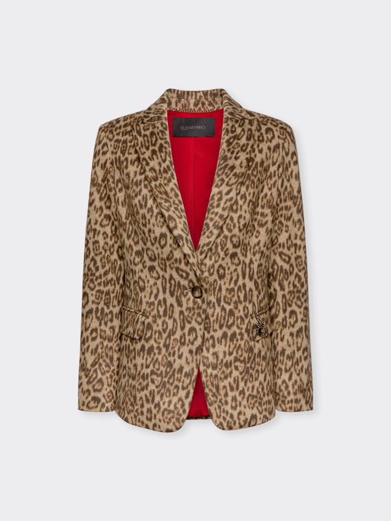 Blazer con estampado animal