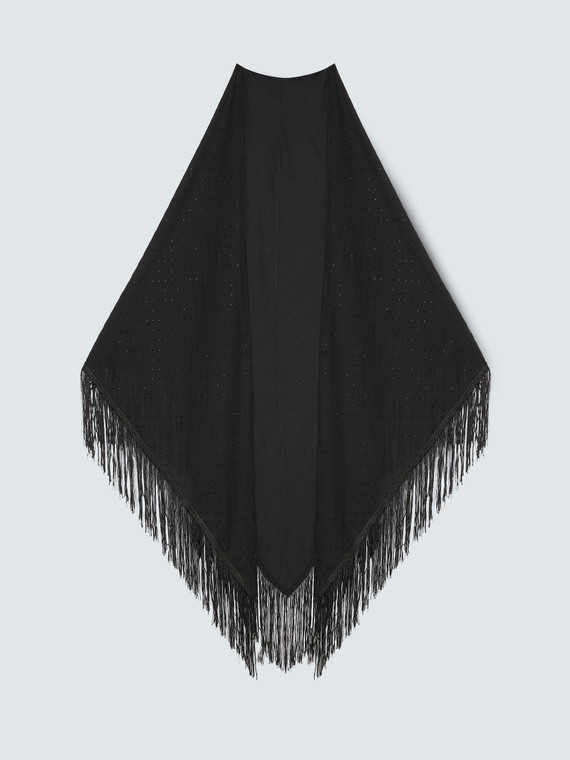 Foulard avec franges et points lumineux