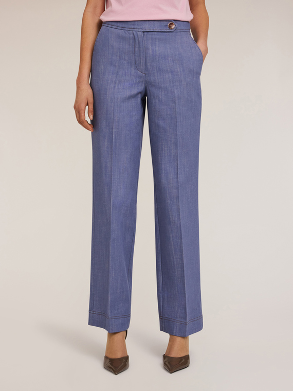 Pantaloni wide in tela di cotone