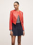 Blouson slim en similicuir avec découpes modelantes image number 0