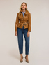 Jacket with belt in coated fabric image number 0