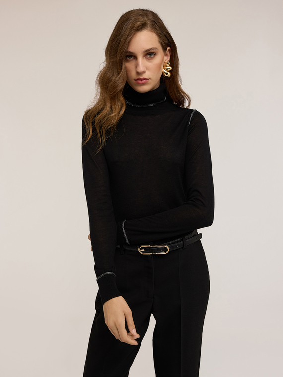 Turtleneck sweater in silk blend