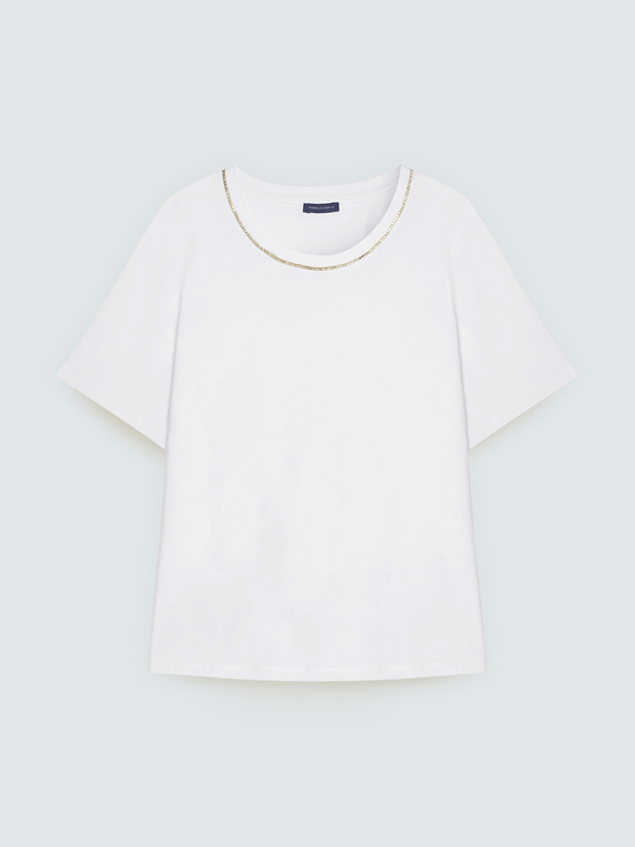 T-shirt in cotone con applicazioni luminose