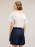 T-shirt with embroidered sleeves image number 1