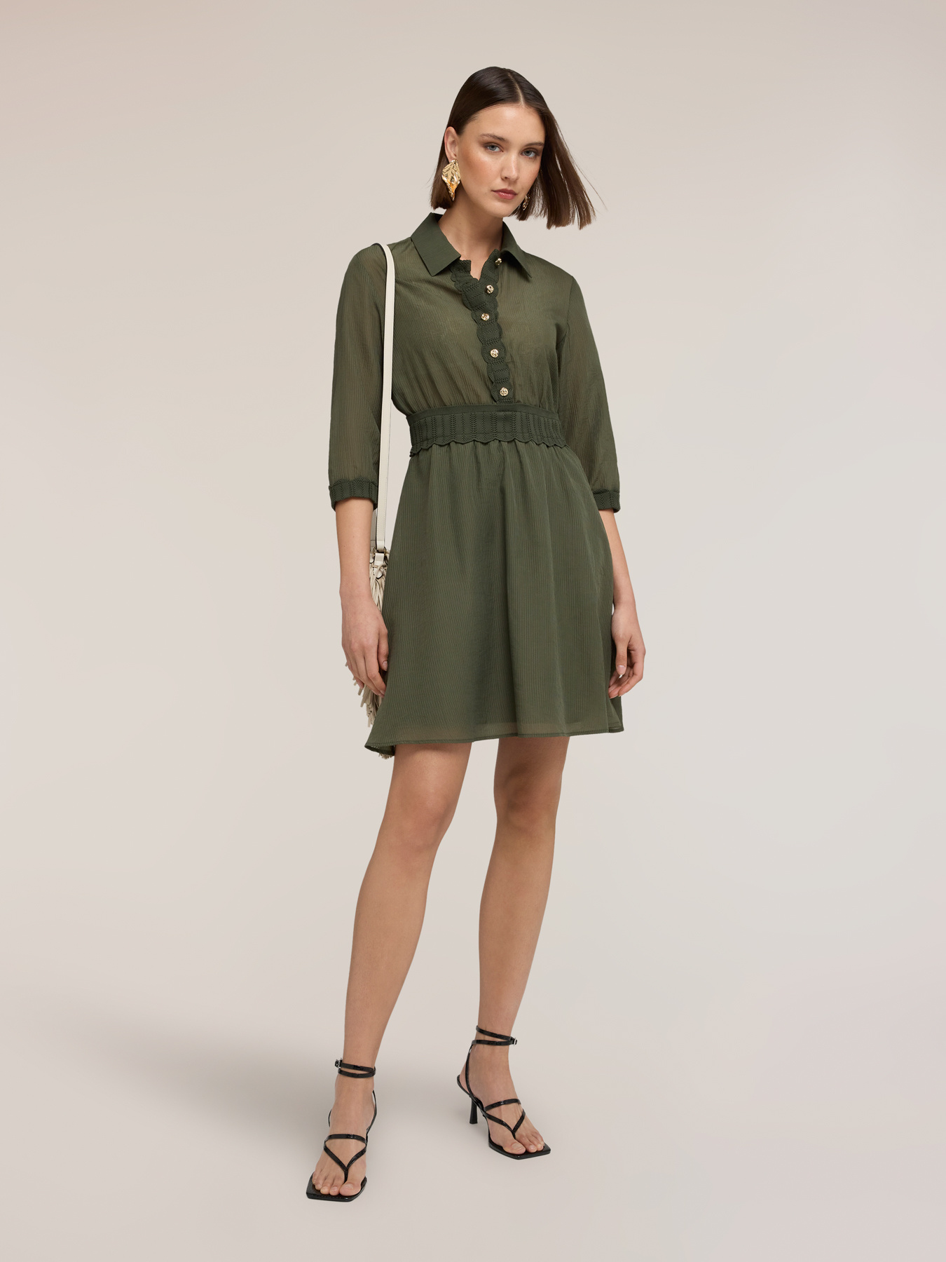 Shirtdress in lyocell blend crepe image number 0
