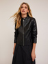 Blouson en tissu enduit avec découpes effet modelant image number 2