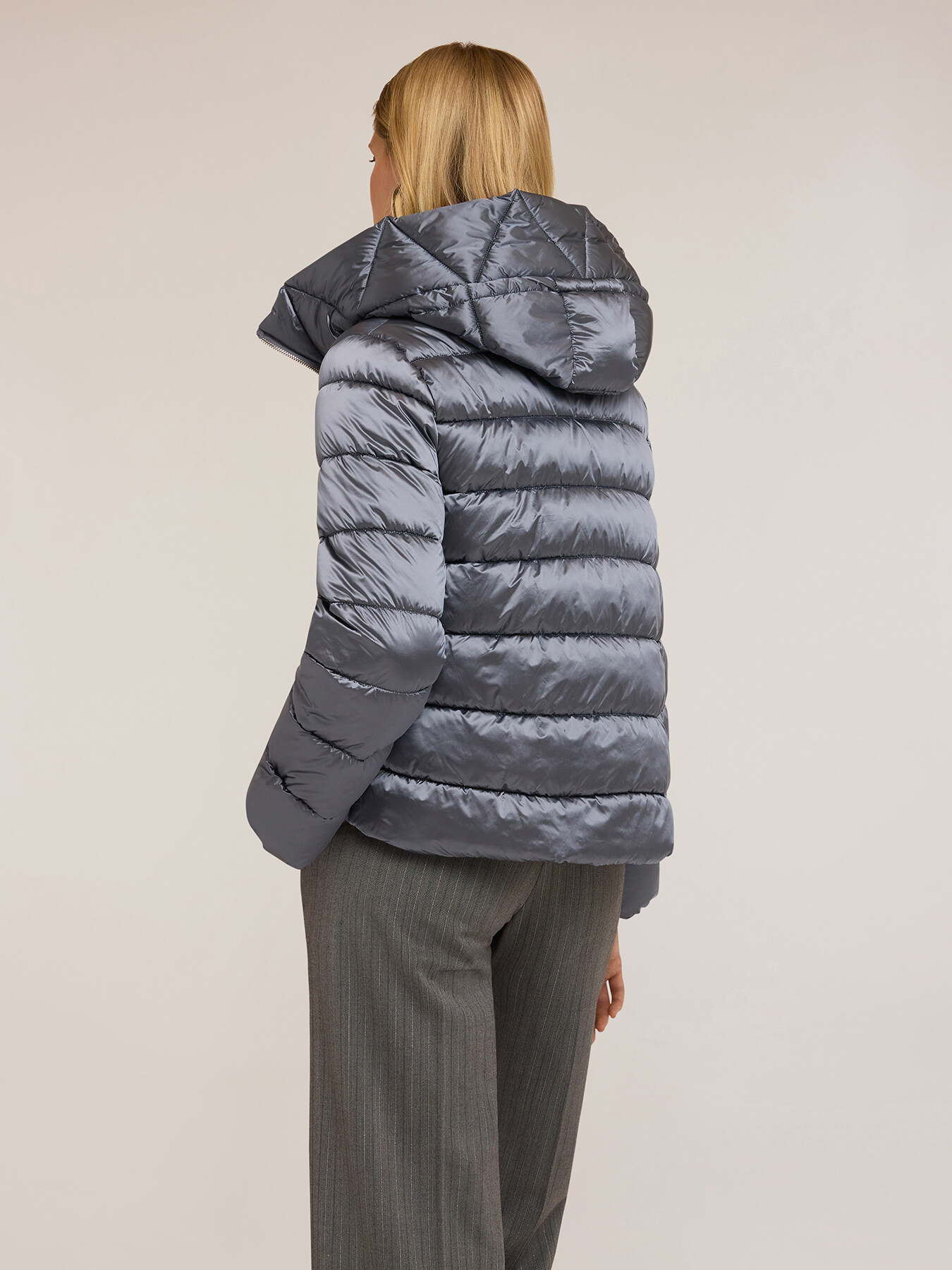 Shiny nylon puffer jacket image number 1