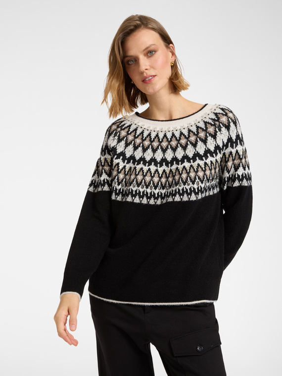 Maglia "fair isle" ricamata a mano