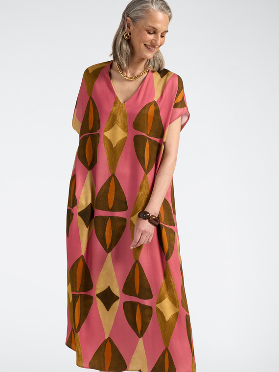 Printed viscose long dress