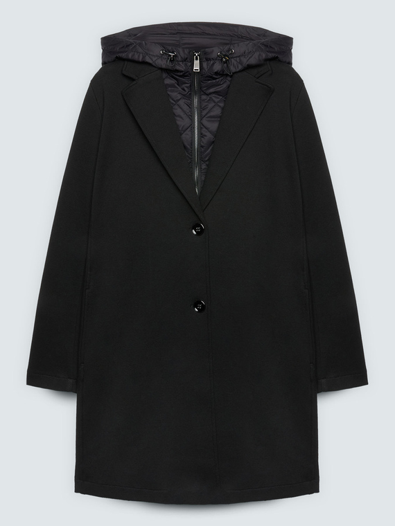 Scuba coat with removable front panel