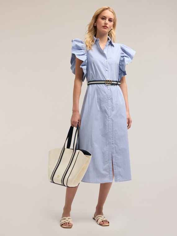 Robe chemisier à rayures avec des manches volants