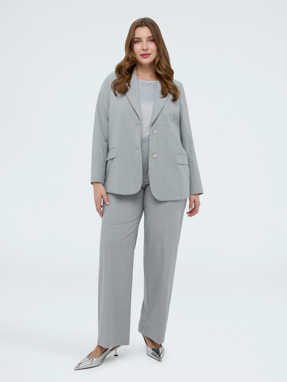 Regular check print trousers