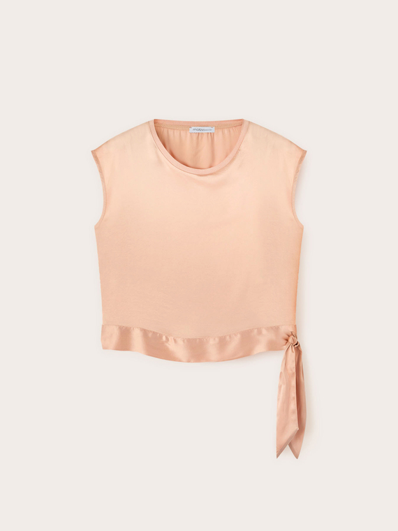 Blusa in raso con nodo