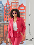 Blazer in tessuto stretch con bottoni gioiello image number 0